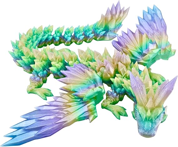 18" 3D Printed Dragon with Wings,Articulated Animals Figurines(Aurora)