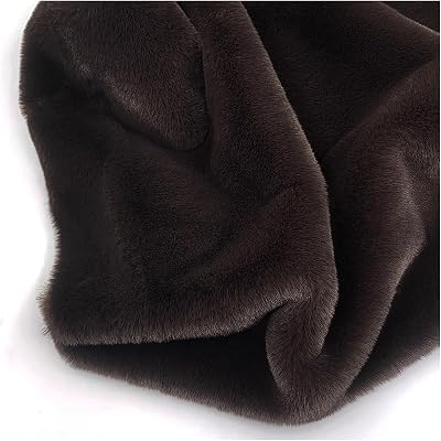 Short Plush Shaggy Faux Fur Fabric Sewing Fabric Supplies Super Soft and Fluffy Luxuriously Cushy for Craft Supply, Wedding Party Christmas DecoratioSize:1.6mx1m  62.99x39.37IN,Color:Coffee
