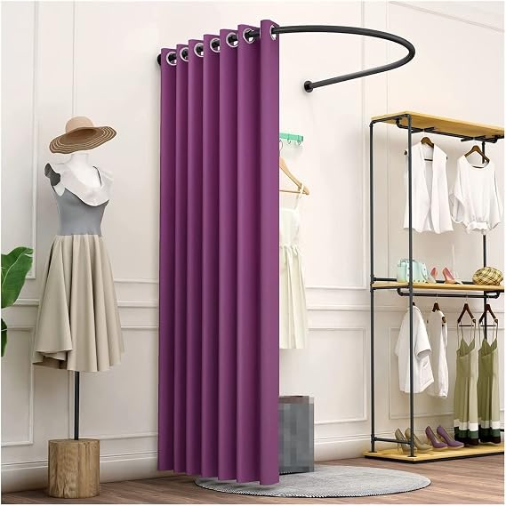 Clothing Stores Fitting Room Simple U-Shaped Changing Room Movable Dressing Room for Shopping Malls Shading Curtain