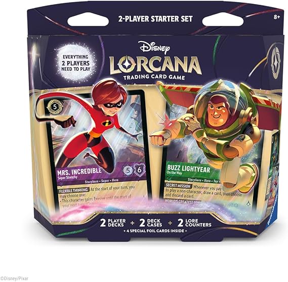 Ravensburger Disney Lorcana TCG 2-Player Starter Deck - Ideal for Ages 8+ Engaging Gameplay - Over 200 Original Disney Artworks