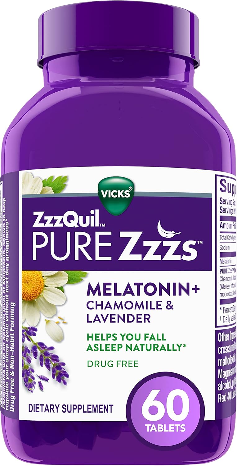 ZzzQuil PURE Zzzs, Nightly Sleep, 60 Tablets Old Product