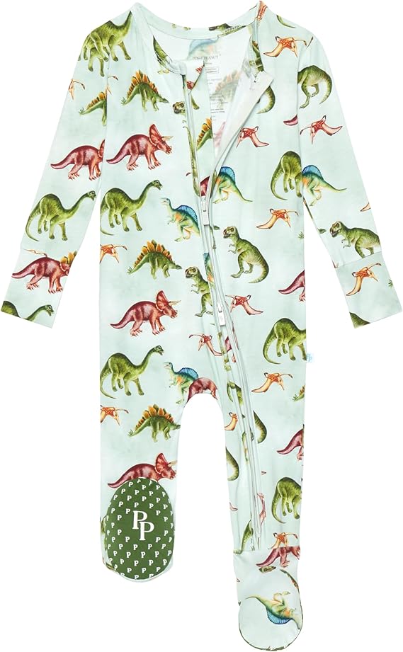 Posh Peanut Baby Boy Footie Pajamas - Soft Viscose Made from Bamboo 2 Way Zipper Sleepers & Onesies with Non-Slip Grips