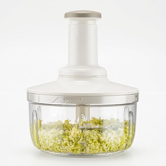 Orret Home 3 Bıçaklı Basmalı Rondo Doğrayıcı Manuel El Rondosu Paslanmaz Çelik Bıçaklı Soğan Doğrayıcı Sebze Meyve Salata Püre Havuç Doğrayıcı Pratik Mutfak Rondosu Şeffaf Hazneli El Blender (ASORTİ)