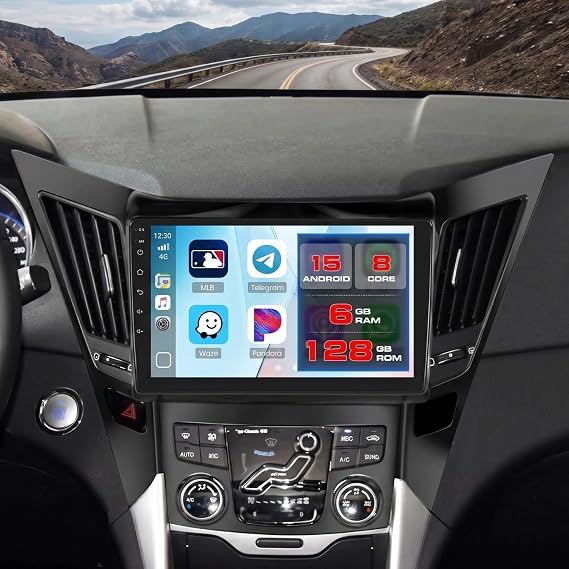 6+128G 8Core for Hyundai Sonata 2010 2011 2012 2013 2014 2015 Android Car Stereo Wireless Carplay Android Auto, 9 Inch 1280 * 720 Touch Screen Car Radio Bluetooth 5.0 GPS Navi 59UI