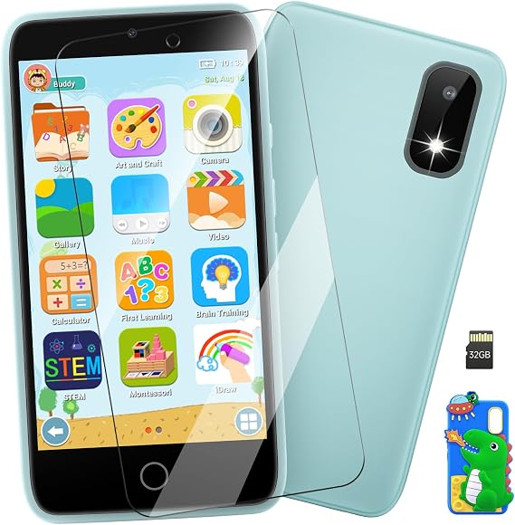 Kids Smart Phone 3.97" Touchscreen, Dual Camera Learning Toy for Ages 3-12