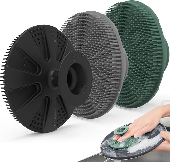 Silicone Dish Scrubber, Non-Scratch Scrub Spong for Washing Dish, Pot, Pan