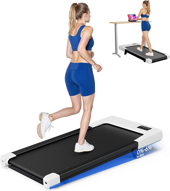 SupeRun Walking Pad with Incline, 3 in 1 Under Desk Treadmill, Portable Compact Treadmill with Remote Control LED Display, 2.5 HP Quiet Walking Jogging Machine for Office Home Use, 300 Lbs Capacity