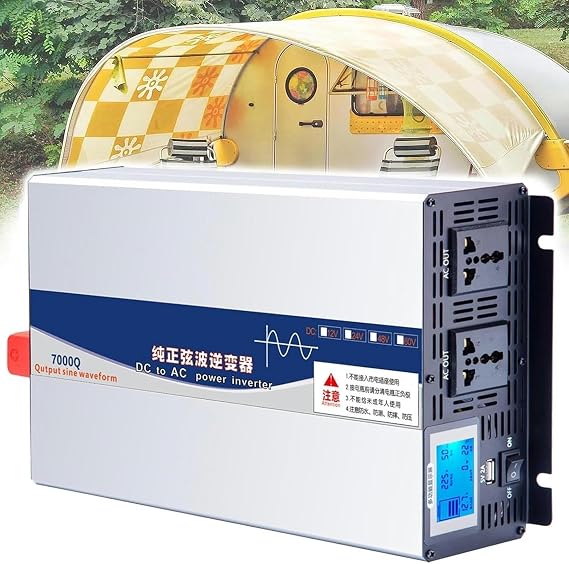 4000W-7000W Pure Sine Wave Power Inverter 12V-72V to 110V/220V AC for RVs, Cars, and Solar Applications(4000W 24Vto110V)