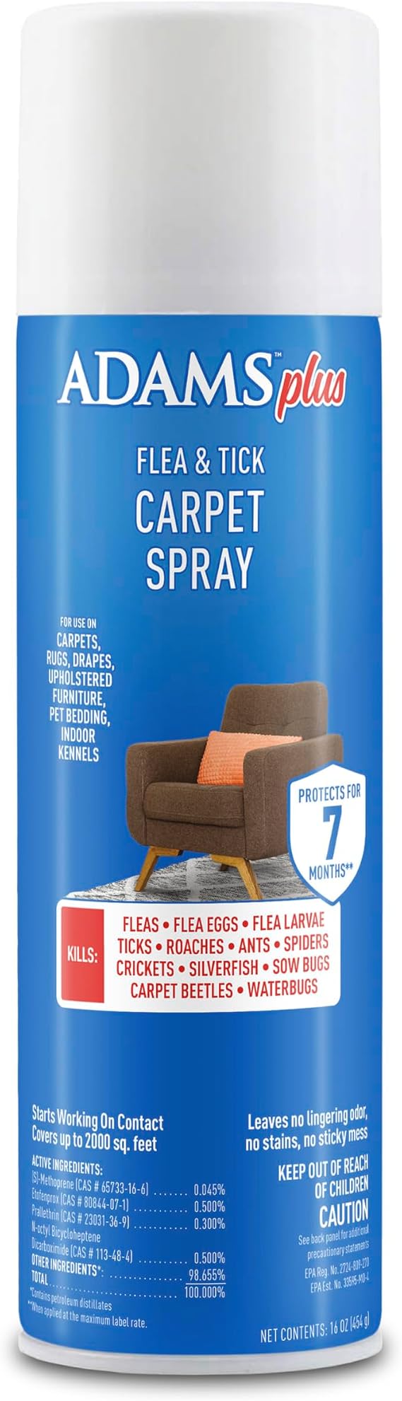 ADAMS Plus Flea & Tick Carpet Spray, Flea Spray for Home, 16 Oz