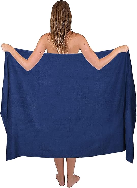 Extra Large Super Jumbo Bath Sheet Towel 100% Egyptian Cotton XL Bath Sheets(100 x 200 cm-600 GSM) (Blue)