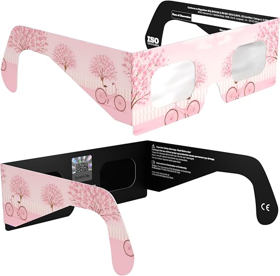Solar Eclipse Glasses ISO 12312-2 & CE Certified – Safe Solar Viewing for Direct Sun & August 2026 Eclipse | Paper Cardboard Frame, Made in EU | For Kids & Adults