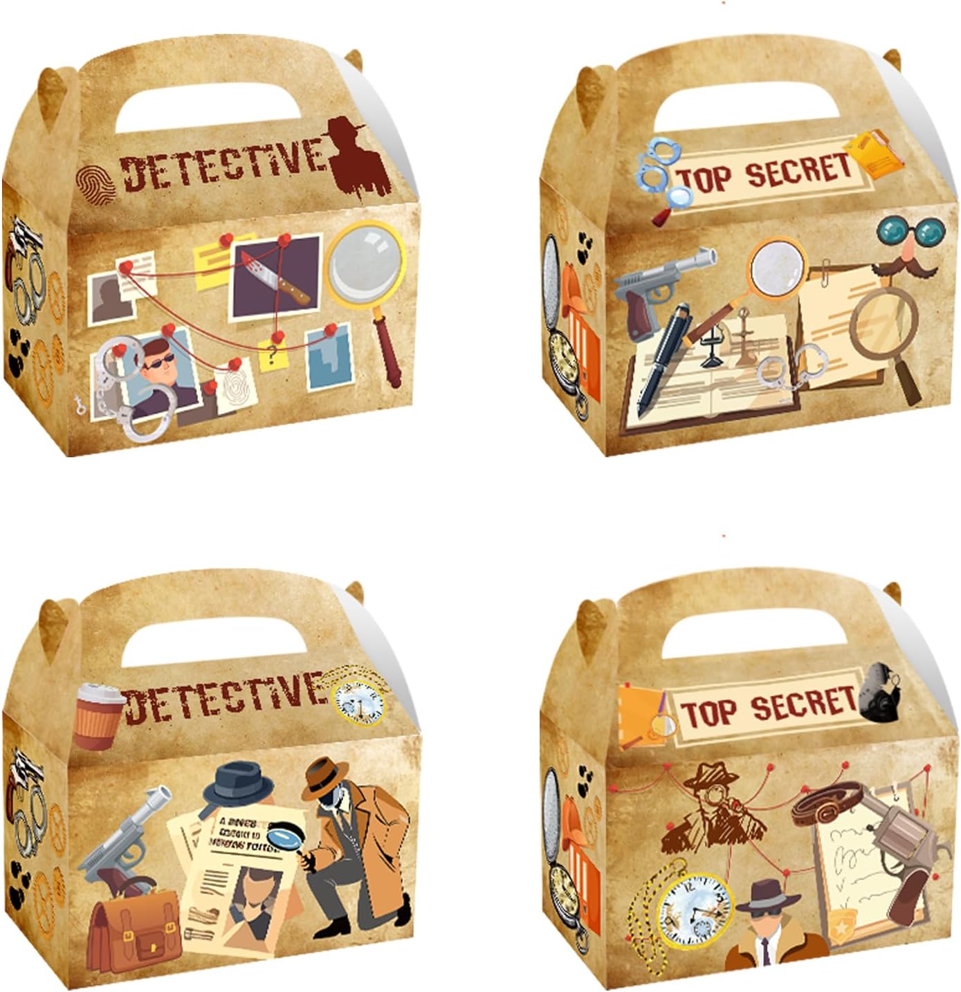 12 Pack Detective Party Boxes Detective Birthday Party Supplies Party Favors Detective Goodie Bag Treat Bag Gift Bags Candy Bags
