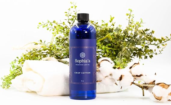 Sophia's Crisp Cotton Fragrance Oil Refills for Redolere Lamps, Effusion Lamp Oil, Catalytic Scented Oil, 16 Fluid Ounces, Made in USA