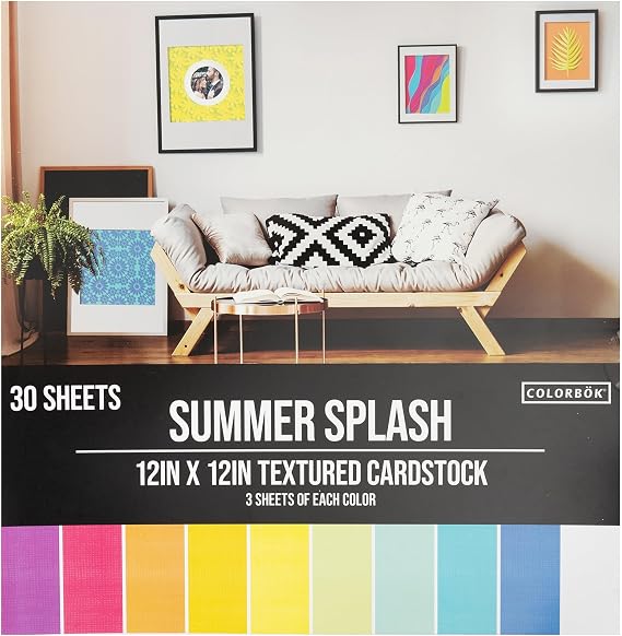 ColorBok 61171C Textured Cardstock Paper Pad Summer Splash, 12" x 12"