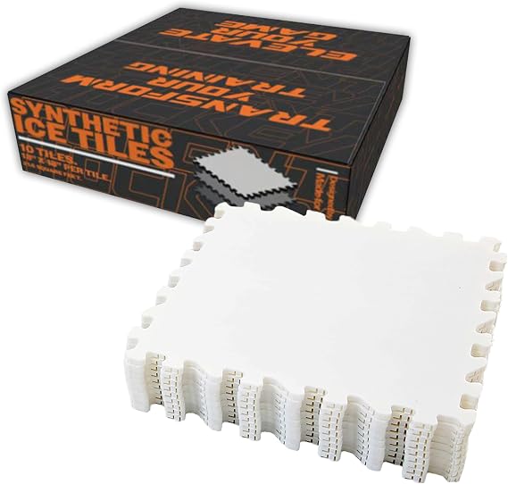 Potent Hockey Synthetic Ice Tiles | Easy-to-Install Skateable Ice Tiles for Hockey Training | Expandable Artificial Rink for Indoor and Outdoor Year-Round Skating