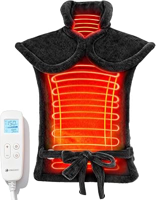 CooCoCo 37x24 Heating Pad for Neck and Shoulders and Back, FSA Eligible Heat Pad for Back Pain Relief, HSA Approved Full Back Heated Pad, 6 Heat Settings 3 Timers Auto-Off, ETL Certified