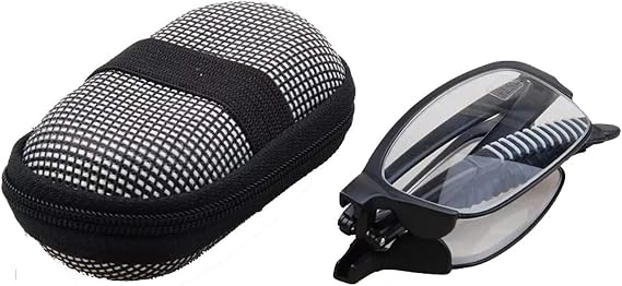 Mini Folding Reading Glasses with Case Foldable Pocket Reader, Black +3.5