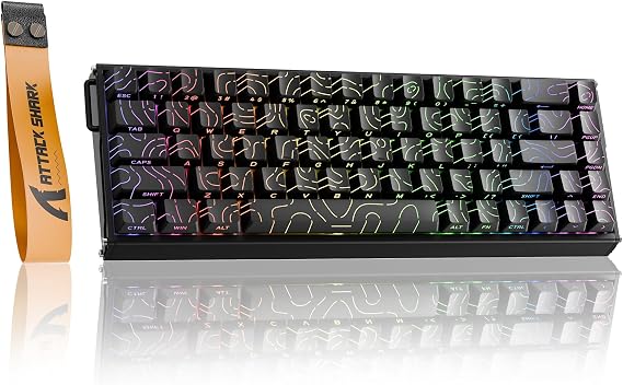 ATTACK SHARK X68MAX HE alüminyum oyun klavyesi, kablo ve hızlı tetikleyici, manyetik anahtarlar, 0,005 mm RT hassasiyeti, ayarlanabilir sürücü, 8000 Hz, gecikme süresi 0,08 ms, RGB (siyah konturlar)
