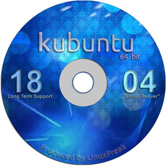 Kubuntu Linux 18.04 DVD - Gorgeous Desktop Live DVD - Official 64-bit Release