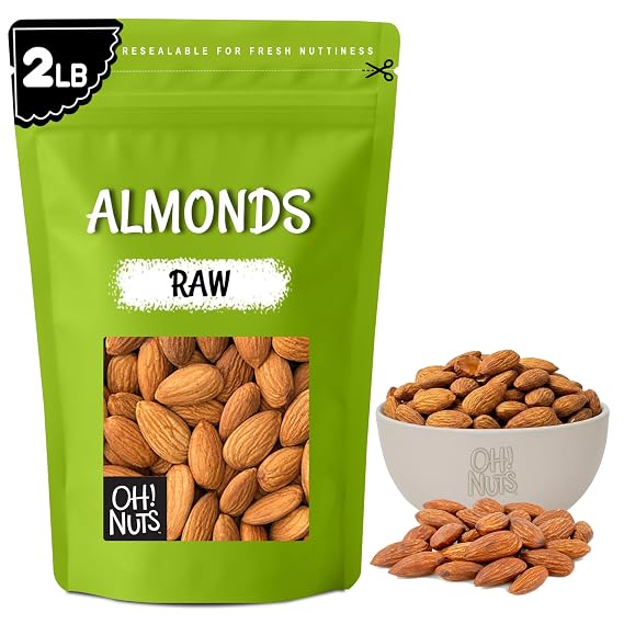 Oh! Nuts Almonds Raw 2 Pound - Whole Almonds