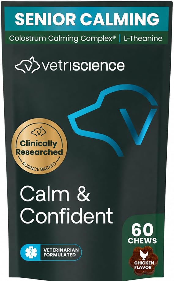 VetriScience Senior Calm & Confident Soft Chews for Dogs, Chicken, 60 Count