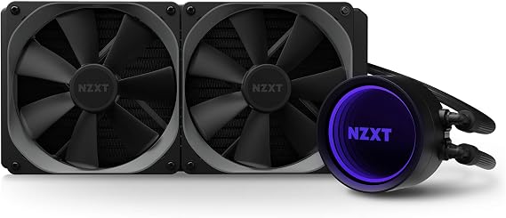 NZXT Kraken X63 280mm - RL-KRX63-01 - AIO RGB CPU Liquid Cooler - Rotating Infinity Mirror Design - Improved Pump - Powered By CAM V4 - RGB Connector - Aer P 140mm Radiator Fans (2 Included)