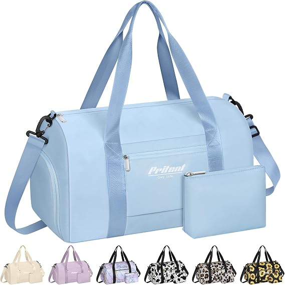 Pritent Gym Bag for Women with Shoe Compartment, Sport Gym Tote Bags Travel Duffle Bag for Hospital Yoga Maternity