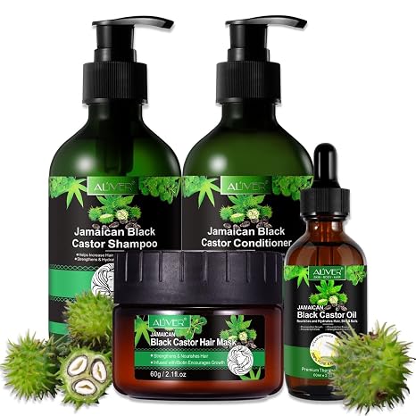 P-Beauty Castor Oil Shampoo Conditioner & Hair Mask with Biotin Hair Growth Hair Care Scalp Care - Shampoo Conditioner Hair Oil Hair Treatment - Care Shampoo Conditioner Oil for Hair