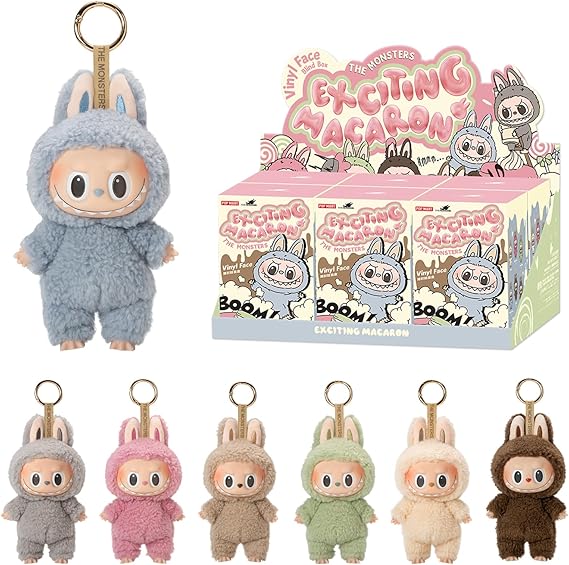 POP MART The Monsters Tasty Macarons Vinyl Face Blind Box Figures, Random Design Box Toys for Modern Home Decor, Collectible Toy Set for Desk Accessories, Whole Set
