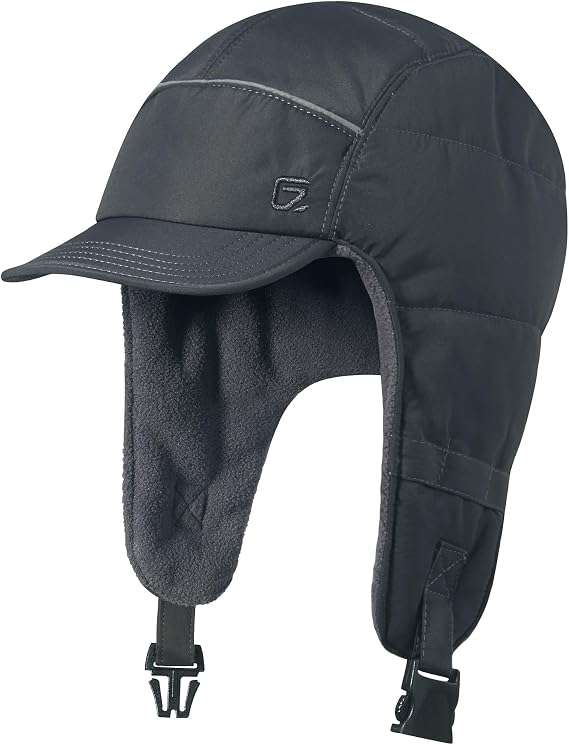 GADIEMKENSD Trapper Hat, Winter Hat with Ear Flaps, Water Repellent, Reflective Baseball Cap