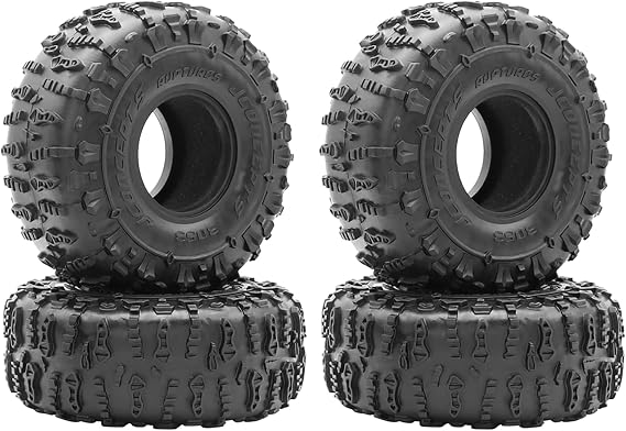 RC Car Wheel Tires 1.9/2.2 Inch Rubber Tyre 120X50mm 1.9/2.2 Wheel Tires Set for 1/10 RC Crawler TRX4 TRX6 Axial SCX10 AXI03007 90046 BRX10 Wheel 90018 (1.9inch Wheel Tires Black)