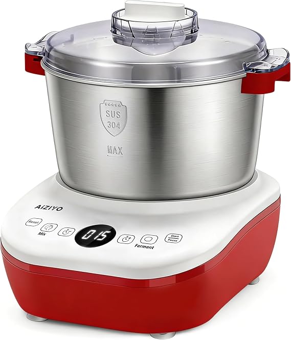 AIZIYO DoughChief, 7.4QT Dough Mixer, Dough Maker with Ferment Function, Bread Maker with 304 Stainless Steel Bowl, Removeable lid, Touch Panel Control, Proofing Box for Pizza & Bread