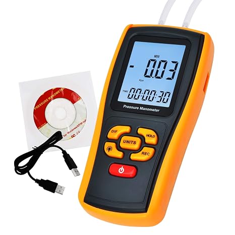Manometer Air Pressure Meter Differential Air Pressure Gauge Tester HVAC Ventilation System Measurements