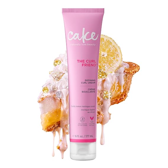 Cake Beauty Curl Defining Cream, The Curl Friend - Moisturizes and Defines Curls For Frizz Control & Detangling - Avocado Oil, Soybean Oil & Shea Butter For Curly Hair- 6 Fl Oz / 177 mL