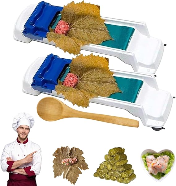 Grape Leaves Roller, Grape Leaf Roller Machine, Dolma Roller, Home Essentials Stuffed Grape Cabbage Leaf Rolling Machine for Beginners (2Pack)