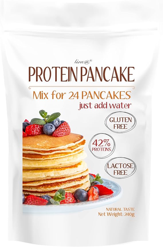 Protein Pancakes LINE@| Preparation for 24 Pancakes | Low Sugar| Gluten Free | Lactose Free | 240g Natural Flavour