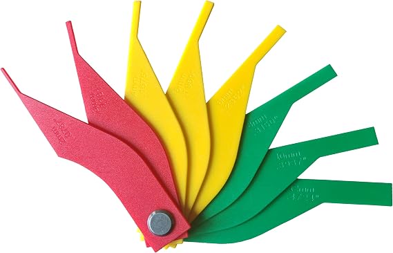 8-Piece Brake Lining Thickness Gauge Set, SAE & Metric 2-12mm Brake Gauge, Automotive Brake Pad Measuring Ruler Tool for Car Truck and Bus