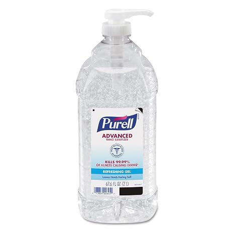 Purell Advanced Hand Sanitizer Refreshing Gel, Clean Scent, 2-Liter Pump Bottle 9625-04 (Pack of 4)