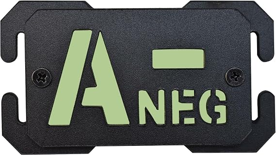 Reflective Tactical Blood Type A+ Positive POS/Negative Blood Type Patch Military Badge Display Board Notch Buckle for Tactical Backpack,Vest