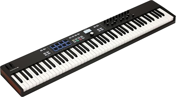 Arturia KeyLab Essential mk3 USB MIDI Keyboard Controller, 88 Key - Black | Scale Chord and Arpeggiator modes, deep DAW integration, 2000 Analog Lab V presets, RGB-backlit velocity and pressure pads