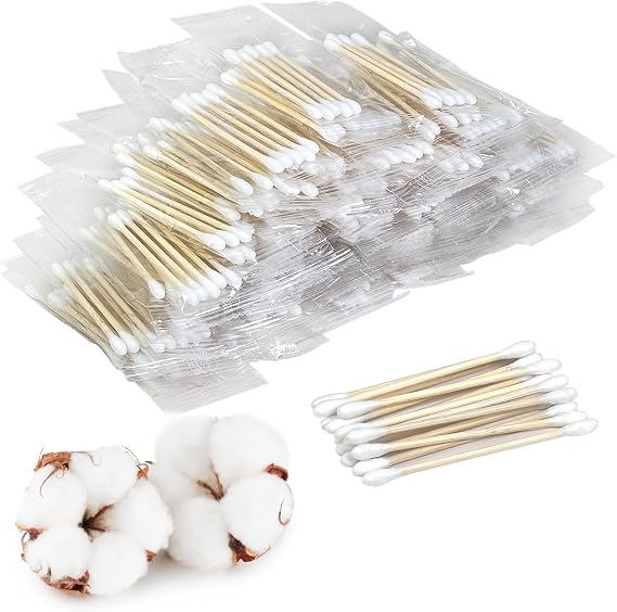 Cotton Swabs 500 Count for Travel, Individually Wrapped Bamboo Swabs