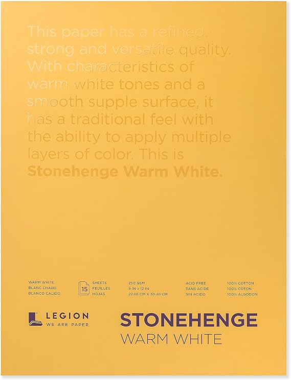 Legion Stonehenge Drawing Paper Pad - 9" x 12", Warm White, 15 Sheets