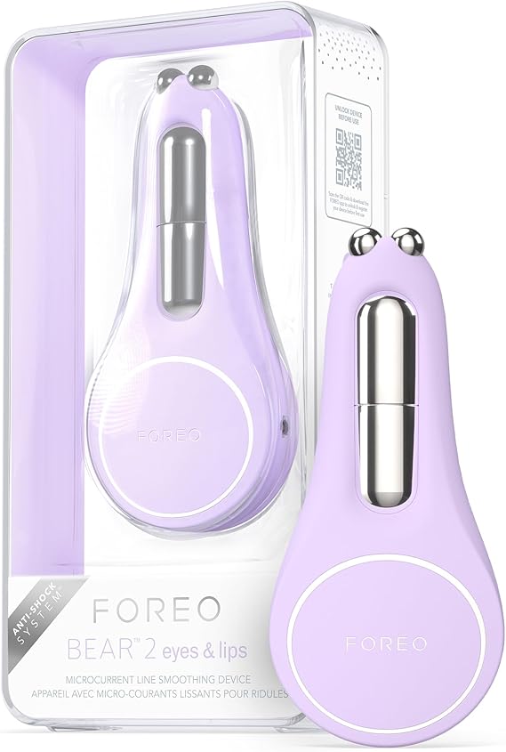 FOREO Bear 2 Eyes & Lips, Microcurrent Line Smoothing Instant Face Lift, Eye Care Device, Brow Lift, Dark Crcles Under Eye Treatment & Lip Plumper Device, Firming Beauty Products, Lavender | Microcurrent Device, Eye Massager, Lip Plumper, Face Lift, Dark Circles, Brow Lift, Firming, Skin Care Tools