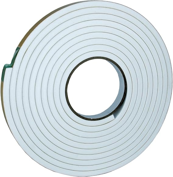 FURNDIY Window Insulation Tape, Foam Insulation Tape, 5 mt x 15 mm Insulation Wick Seal for Door and Window, Sound and Dustproof Door Seal, Insulation Tape, Heat Protective Tape Seal (White)