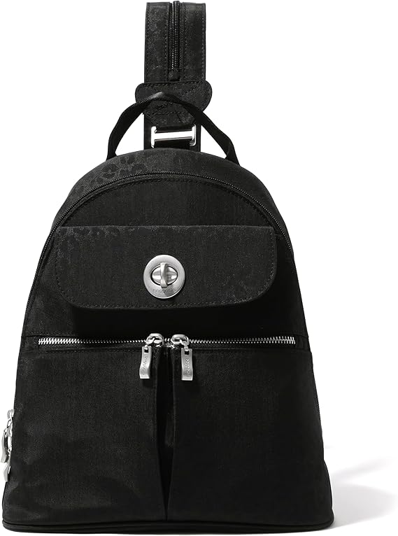 Baggallini Naples Convertible Backpack - Travel Sling Crossbody - 12" Nylon Handbag w/ RFID & Padded Tablet Sleeve