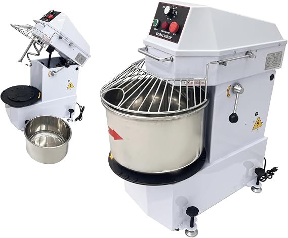 20QT Commercial Dough Mixing Machine, 1500W Electric Flour Kneading Stand Mixer, with Detachable Stainless Steel Bucket, Dual Action, for Bakeries Pizzerias