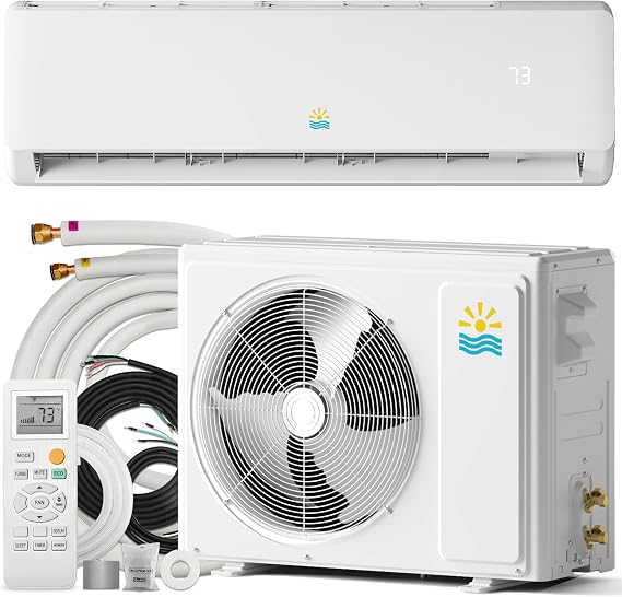 Rellytech Mini Split AC/Heating System, 18000 BTU, 19 SEER2 208-230V