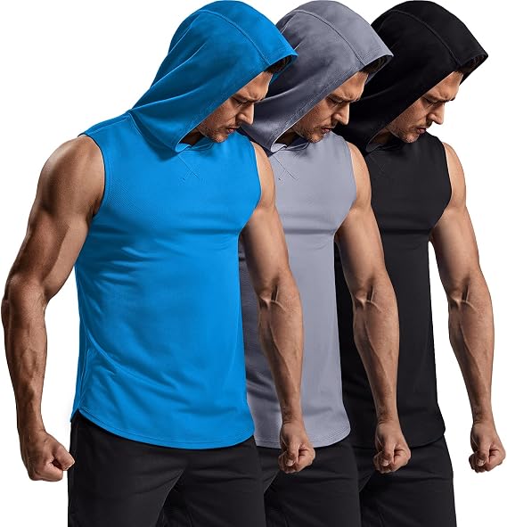 TESLA Men's Tank Top UV Protection, Sweat Wicking, Ultra Lightweight No Sleeves Singlet Sleeveless Shirt Training Running Wear Sportswear Track and Field Large Sizes Available