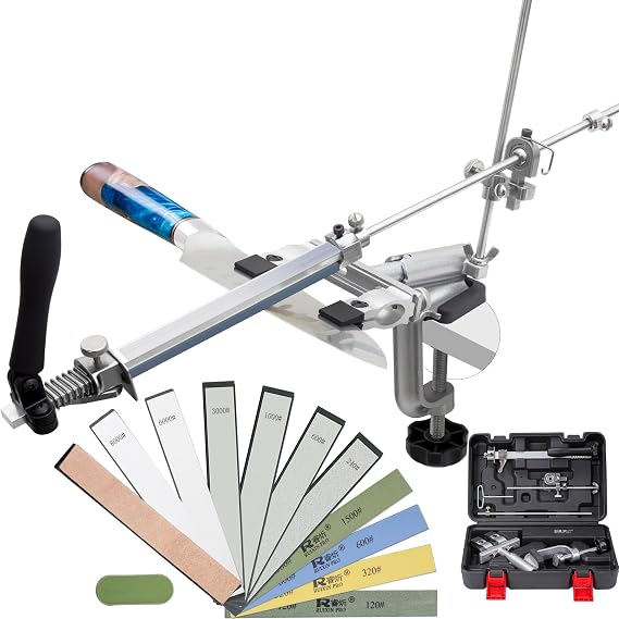 CWOVRS Knife Sharpening System, RX-009 Precision Knife Sharpener, 10 Stones