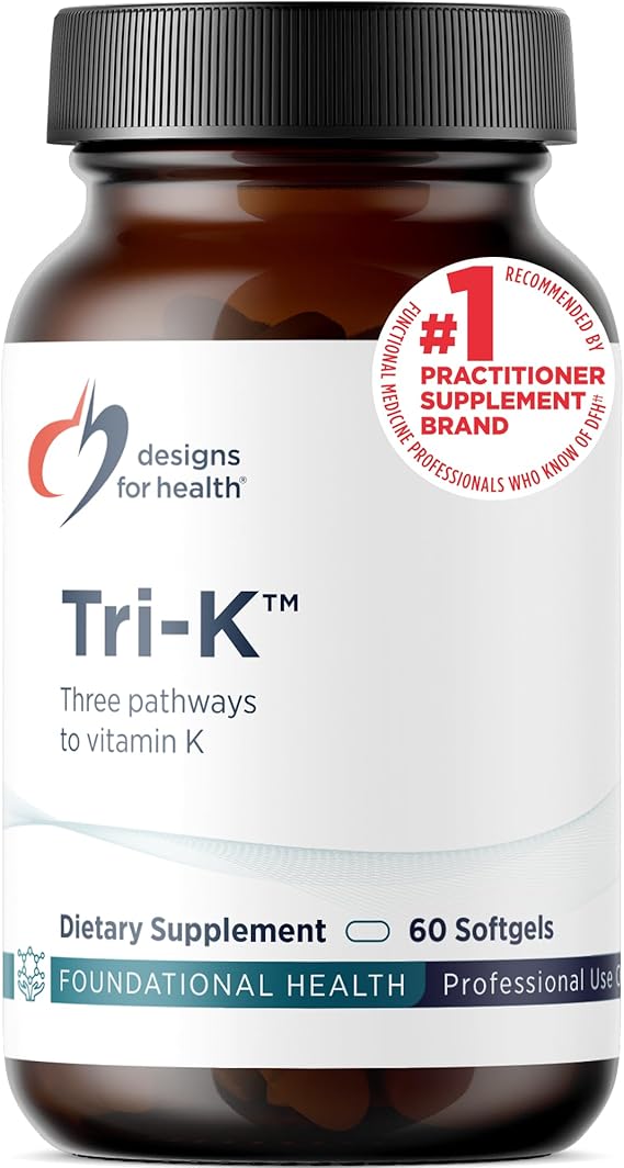 Designs for Health TRI-K, Three Forms of Vitamin K + GG, 60 Capsules